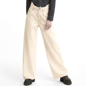 NWT Levi's Made & Crafted LMC Willow Beige Hip Hugger Wide Leg Jeans 28
